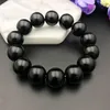 Bracelet de chaîne à maillons pour hommes, Imitation obsidienne, perle de bouddha, grand 14mm, mode atmosphérique, 181H