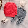 Kinderen Jongens Meisjes Katoenen Kleding Sets Mode Baby Gentleman Jas Broek 2 stks/sets Lente AutumnT oddler Jongen Kleding Trainingspakken