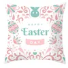 Happy Easter Bunny Pillow Case 18x18 Inches Rabbit Printed Peach Skin Pillow Covers Spring Home Decor for Sofa Couch RRE11499