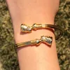 Afrikanska smycken egyptiska drottning Nefertiti -armband för kvinnor Guld manschettarmband rostfritt stål vintage justerbara armbanden gåvor x0326g