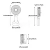 USB Foldbar Mini Fan Student sovsal Dormory Desktop Hand Held Fläktar Resa Bärbara Starka Vindmute Fläktar Mobiltelefon Bracket BH6166 WLY