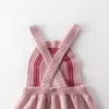 赤ちゃんの女の子のボディスーツレインボーバックバンドニットウールの服は、赤ちゃんと乳児のための最初の誕生日服の女の子210701