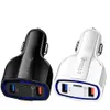 3-Ports LED USB C Car Chargers Fast Charging Type-C QC3.0 PD 7A Charger Adapter for iphone 11 12 13 14 pro max XR X Samsung S21 S22 S20 With Retail Box Package