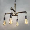 Światła sufitowa rura wodna Loft styl lampa Edison Wisiorek Oprawy Vintage Przemysłowe wiszące do baru do jadalni