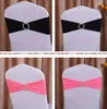 15cm x 70cm Wedding Chair Cover Sashes Elastic Spandex Chair Band Bow With Buckle for Weddings hotel Event Party Accessories