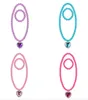 Conjunto de colar e pulseira de miçangas para crianças meninas joias com pingente de coração de cristal vestir-se para brincar de festa favor rosa azul purp5500980