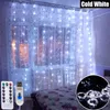 Qifu USB Curtain Light Merry Decor for Home Ornaments Tree Christmas Pingndants Gifts Ano Y201020