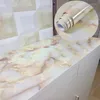 Fonds d'écran Film de rénovation Marbre PVC DIY Autocollants muraux imperméables auto-adhésifs Armoires de cuisine Décoratif Papier collant Decals223U