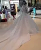 2021 Blask Illusion Suknie ślubne Załogi Długie Rękawy Cekinowe Koronki Suknie Ślubne Koronkowe Aplikacje Długie Pociąg Vestidos de Novia