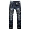 High quality 2021 AUTUMN Spring Men's jeans Ripped Street HIP HOP Punk Stretch Bike Jeans Trendy Holes Straight Denim Trouers