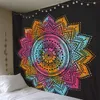 Mandala tapestry 200 * 150cm kvadratmur hängande färgad tryckt dekorativ indisk filt yoga matta hem sovrum konst matta 210609