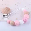 Clips de sucette pour bébé, en Gel de silice, porte-sucette, Clip perlé, chaîne, anneau de dentition, sangle factice, chaîne, cadeau de réception-cadeau pour bébé, zyy654