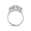Lesf 925 Sterling Silver Ring Luksusowe Okrągłe Cut Błyszczące Sona 1 Karadne Centrum Kamień Biżuteria Ślubna Dla Kobiet Prezent Zaangażowy 211217
