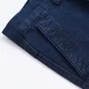 Przyjazd Dżinsy dla mężczyzn Wiosna Jesień Mężczyzna Dorywczo Wysokiej Jakości Bawełna Regularne Fit Dżinsowe Spodnie Dark Blue Baggy Spodnie 210716