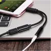 2 i 1 typ C till 3,5 mm jack AUDIO AUX-kabel USB C till Type-C Kvinna laddningskablar Tråd för Samsung Huawei
