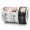 Gedrukte Bloemen Kaart en Envelop Dank Dank u Rechthoekige Sticker Label Kleurrijke Rolling Self Sealing Gift Box Tas Verpakking Labels