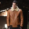 Cappotto da uomo in pelle di montone finta pelliccia di montone uomo corto casual originale cappotto in montone ecologico spesso caldo B3 abbigliamento per l'aviazione