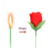 Fackla till blomma-fackla till rose-fire magic trick flamma som visas blomma professionell trollkarl bar illusion scen rekvisita