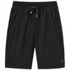 Stora mäns shorts mesh elastiska sommarbyxor 8xl 6xl stor storlek kläder nylon svart grå spandex svett plus 210806