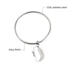 Silver Color European Charm Bracelet Women Girls Stainless Steel Link Chains Double d Charm Lobster Clasp Bracelet Bangle Q0717