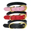 Gold Dornschließe Hundehalsband verstellbar Mode Leder Halsbänder Hals Hunde liefert Zubehör Großhandel