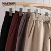 Tute da donna oversize MASTGOU inverno caldo e spesso maglione a collo alto pantaloni complessivi adatti a due pezzi set di maglioni lavorati a maglia 211116