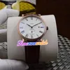 42mm Calatrava 5116 5116R orologio automatico da uomo quadrante bianco cassa in oro rosa secondi indipendenti cinturino in pelle marrone orologi Timezonew235B