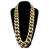 Naszyjnik Hip Hop Kobiety Biżuteria Złoto Srebrny Kolor Duży Link Kubański Łańcuch Cosplay Prop Plastikowy Punk Łańcuch Długi Akcesoria dla mężczyzn X0509