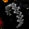 Asnora mode cz bloem blad bruid haarband bruiloft haaraccessoires haarband bruid kroon hoofdtooi bruidsmeisje sieraden A0102 x0625