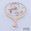 Dubai Fascino Set di gioielli di moda da sposa Africa Collana Bracciale Orecchini Anello Regalo Gioielli da sposa per le donne