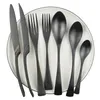 Svart högkvalitativ bestickrestaurang dinnerware knife gaffel sked 18/10 rostfritt stål köksartiklar set 201019