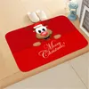 Juldekorationer Heminredning 40x60 Anti-Skid Soft Dörrmatta 2022 Merry Elk Snowman Blanket Ottoman