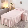 Sängkläder sätter hög kvalitet anpassad logotyp 4-6PCs Skönhetssalong Massage Spa Använd sängkläder Duvet Cover Bed kjolduk