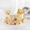 Luxury Zircon Crystal Hollow Gold Alloy Bangle Bracelet For Women Classic Star Evil Eye Bracelets Rhinestone Mother's Day gift