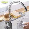 ECOCO Faucet Rack Home Kitchen Free Punch Rag Sponge Brush Drain Multifunction Sink Storage Shelf Accessories Set 211112