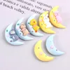 20pcs Kawaii Cartoon Star Moon Animal Rabbit Resin Components Cabochon Scrapbookt Flatback Craft Accessori per capelli fai -da -te Telefono case190o