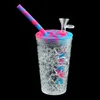 Waterpijpen Zomer stijl drink cup Waterleidingen Siliconen Dab Rig Booreilanden kruid waskolf glazen kom Mini Pijp bong 157mm * 68m