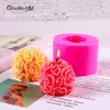 Chuangege Handmade Candele FAI DA TE Stampo in silicone 3D Rose Ball Aromaterapia Cera Gypsum Form Form Candele Fare rifornimenti Y211229