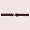 Elastic Women Fashion Belts Luxury Brand Two-Color Triangle Buckle Waist Strap All-Match Overcoat Dress Casual Female Waistband G220301