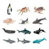 12st Simulation Mini Sea Life Whale Penguin Crab Action Figures Livselike Education Barn barn djurmodell Toy Gift Cartoon Toys3659835