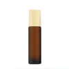 10ml Glass Essential Oil Bottles Clear Amber Roll On Oils Bottle Bamboo Lid Stainless Steel Roller Ball Sample Vials WLY BH4709