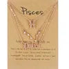 Oro rosa 12 Collane zodiacali 3 Stili / set con segno di costellazione di carta regalo Collana con ciondolo per uomo Donna Gioielli sfusi