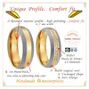 Bagues de cluster 1 paire 18 carats plaqué or biseauté couple mariage pour hommes et femmes amant alliance titane bijoux proposition bague mariage