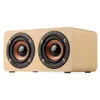 Double Horn Wooden 4.2 Bluetooth-compatible Speaker with AUX Audio Playback and Micro-USB Interface for Phone / PC
