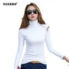 Needbo Sweter damski Turtleneck Długie Rękawy Sweter Sexy Elastyczne Bodycon Pull Solid Femme Top 210914