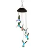 Utomhus LED Solar kolibrier Lampa Laddningsbar vindklocka Garden Hanging Lights