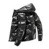 2021 Winter Men's Trendy New Shiny Hooded Down Padded Jacket Short Y1103