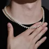 Chains Vinregem Hip Hop Rock 925 Sterling Silver 7MM Heart Cut Created Moissanite Gemstone Unisex Chain Necklace Bracelets Fine Jewelry
