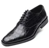 Men Leather Low Heel Casual Dress Shoes Brogue Spring Ankle Boots Vintage Classic Male shoe