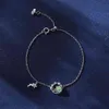 Fashion Korean 925 Sterling Sier Link Chain Planet Star Charm Bracelet &Bangle For Women Wedding Jewelry Hypoallergenic SL097